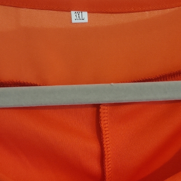 Vibrant Orange spagetti strap under with scarf overlay Layered Dress Sz3XL - Picture 2 of 7